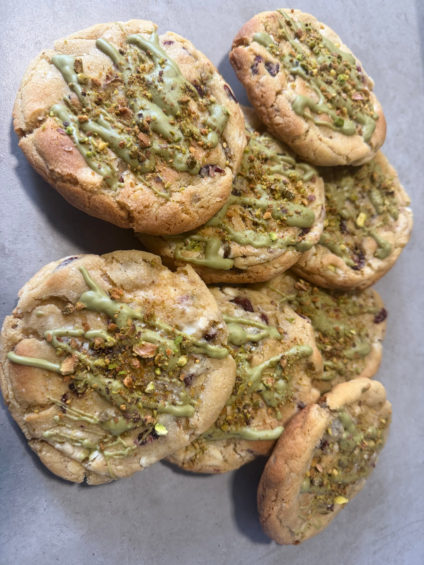 White Chocolate, Cranberry and Pistachio Cookies