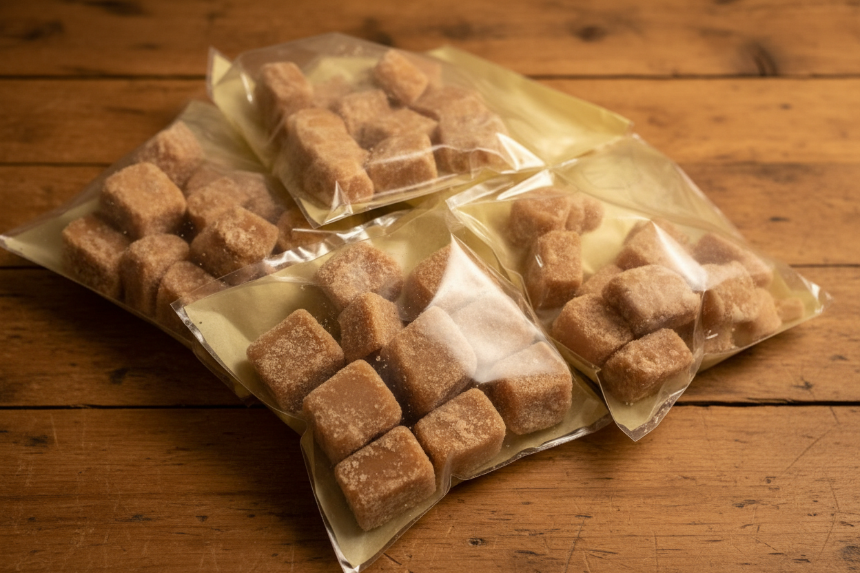 Handmade Scottish tablet in cellophane bags